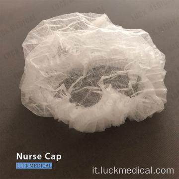 Disposolbe Cap medico elasticitato Blu Nurse Cap